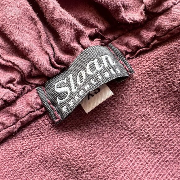 Sloan Essentials Red Purple Hooded Long Sleeve Sweater Jacket Zip Front sz XS - Picture 8 of 10